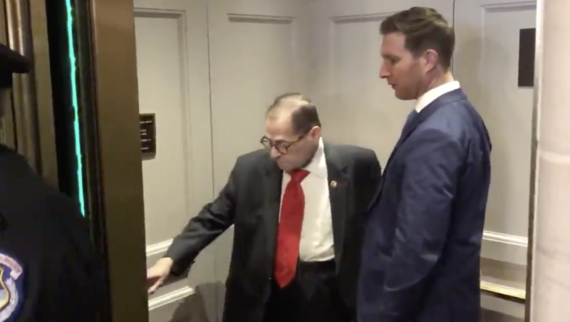 Watch: House Judiciary Chairman Nadler Runs For Cover When Confronted By Pro-Trump Protestors