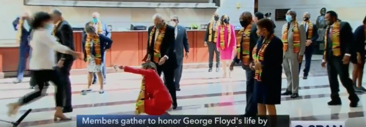 Watch: What A Sham, Pelosi Caught Making Joke After ‘Somber’ George Floyd Stunt