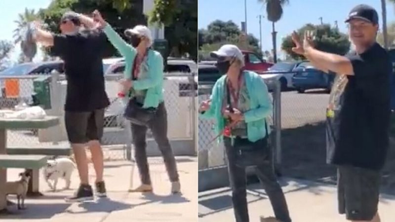Watch: Woman Peppers Spray Man For Not Wearing A Mask Outside