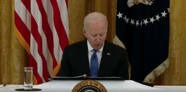 So CRINGE: Biden Opens First Cabinet Meeting Sounding Like A 5 Year Old Reading His Speech Word For Word Out Of A Binder (VIDEO)