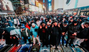 Muslims Descend On Times Square For Large-Scale Prayer Event